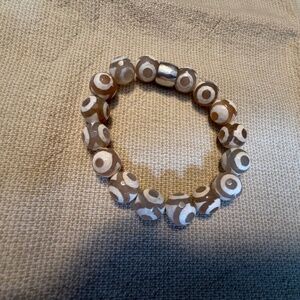Silpada 925 Sterling Silver Agate Safari Stretch Bracelet B3007